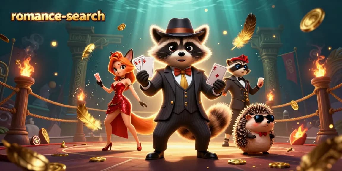 Engage in thrilling gameplay with romance-search featuring dynamic characters in a vibrant casino scene.
