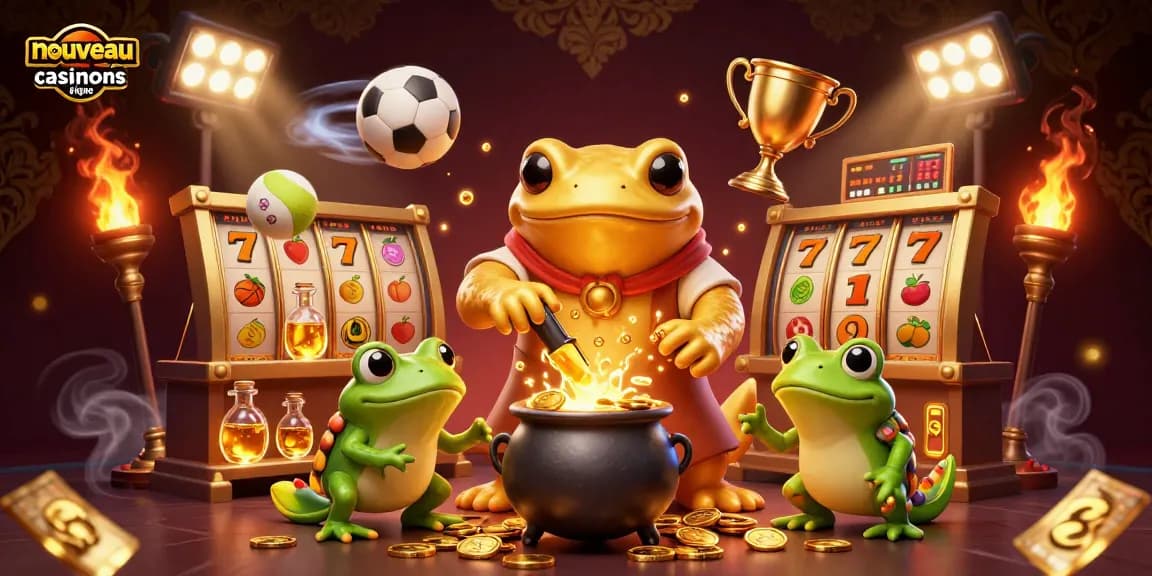Visualisez un nouveau casino en ligne avec un alchimiste et des éléments de jeu captivants.