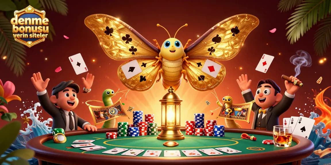 Engage with deneme bonusu veren siteler showcasing vibrant casino scenes filled with dynamic poker elements.