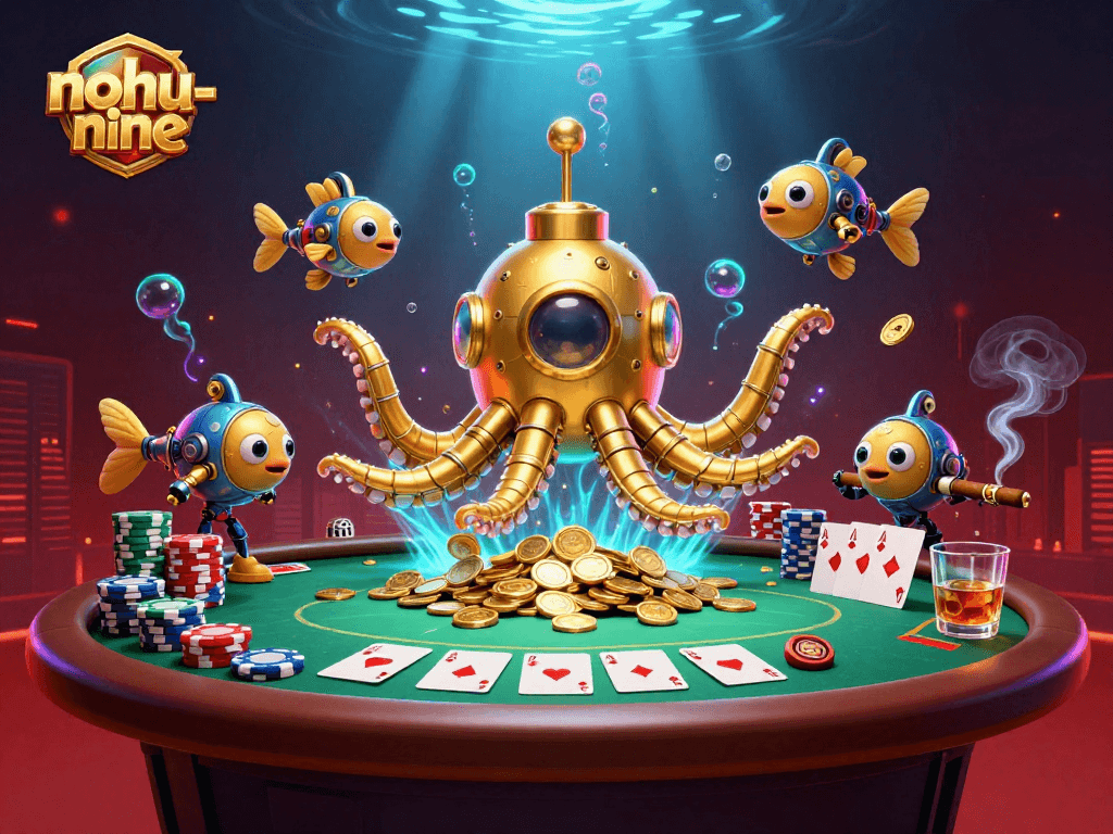 Engage in thrilling nohu-nine gameplay with vibrant casino elements and dynamic 3D underwater scene.