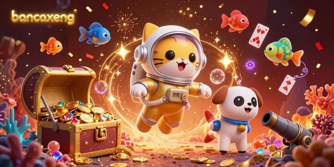Engage in the thrilling fish shooting action of bancaxeng with an adventurous cat and dynamic gaming elements.