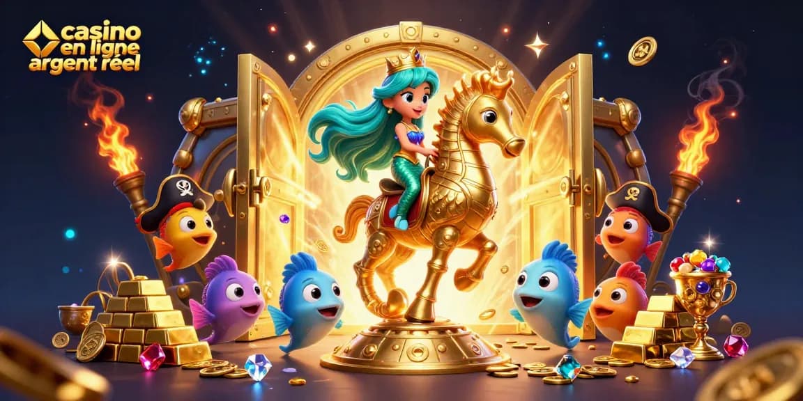 Vivez l'expérience du casino en ligne argent réel avec des personnages marins et trésors éclatants.