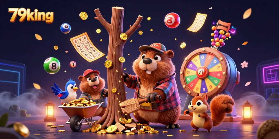 Experience thrilling gameplay with 79king as golden coins rain amidst vibrant lottery elements, capturing the excitement.