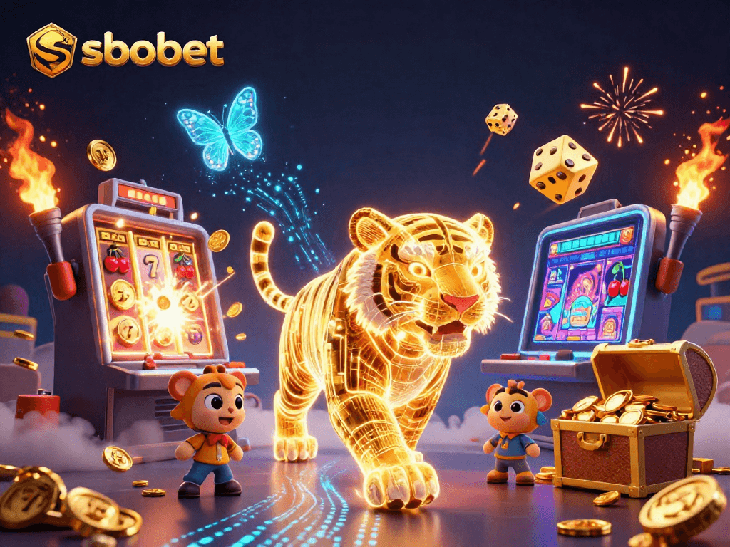 Engaging sbobet betting experience with vibrant golden tiger and dynamic casino themes