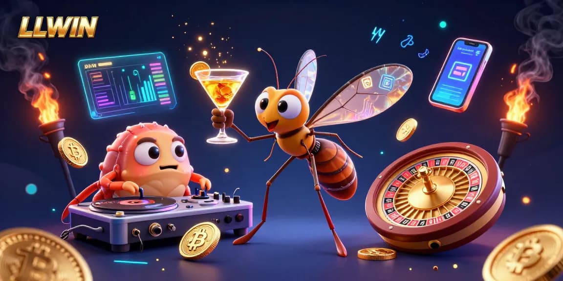 Experience LLWIN's vibrant casino world with unique characters and dynamic game elements.