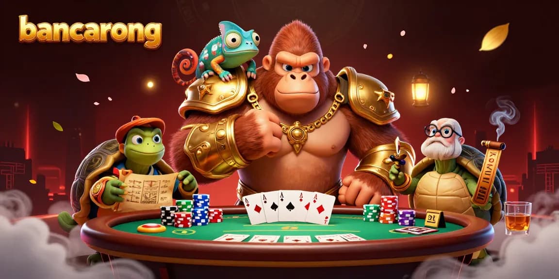 Experience intense gambling strategies in bancarong with a dynamic 3D illustration of casino characters.