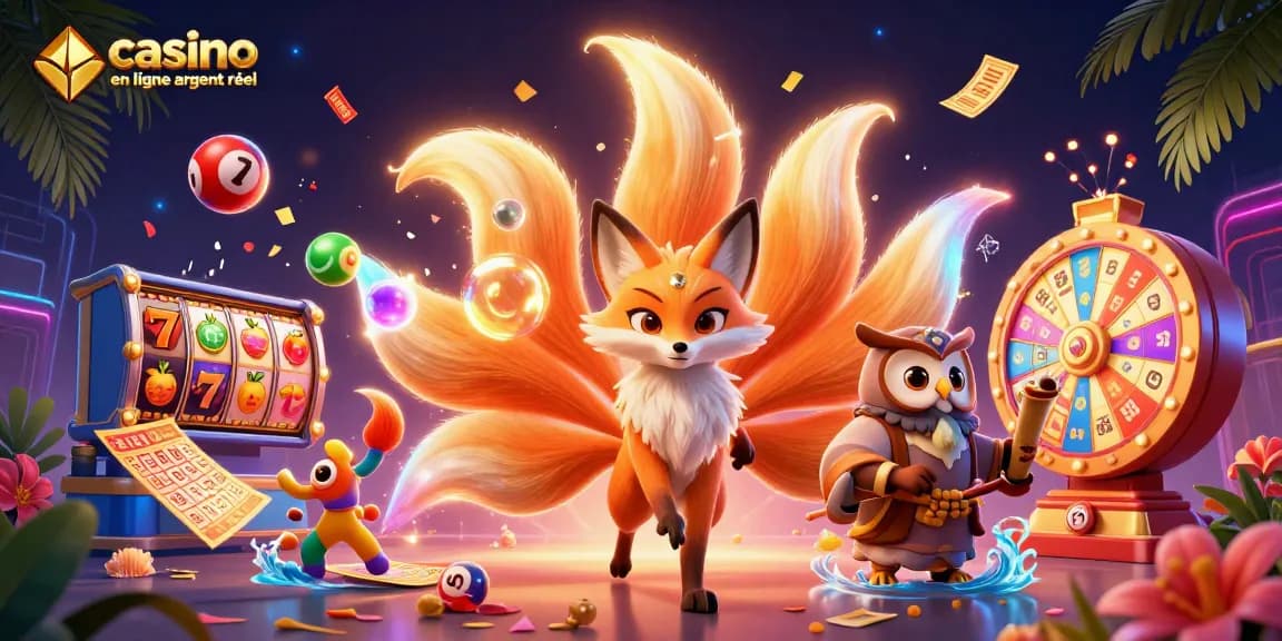 Découvrez casino en ligne argent réel avec un esprit renard et un hibou sage entouré de jeux dynamiques.