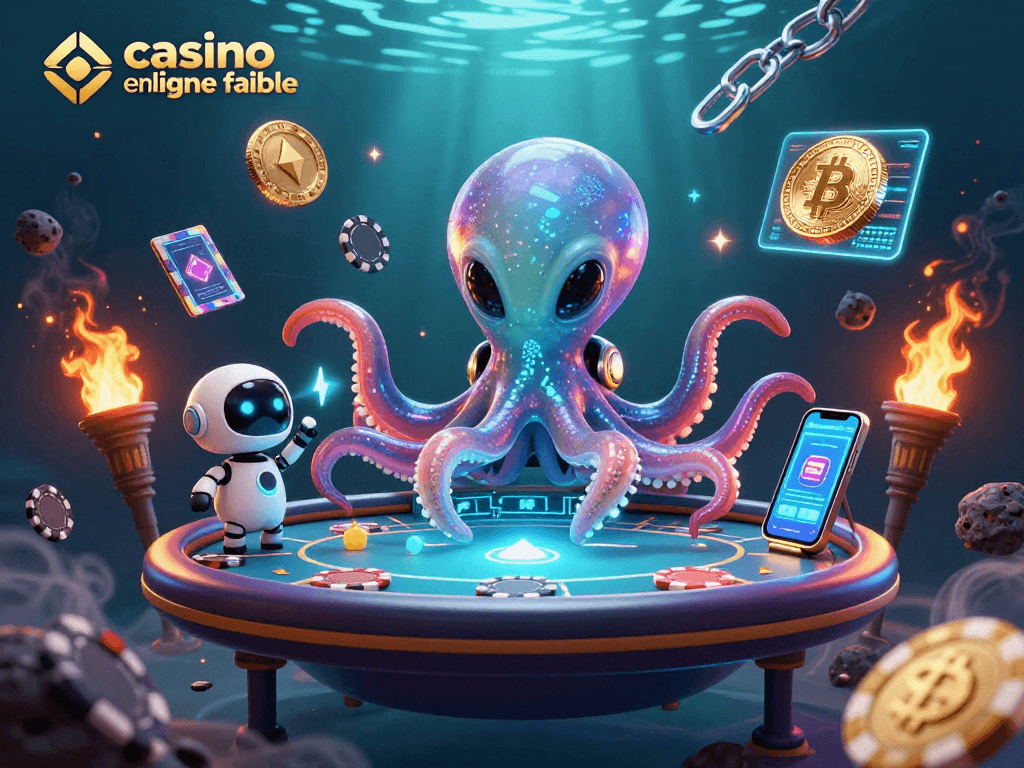 Découvrez un octopus extraterrestre jouant au poker sur un casino en ligne fiable.