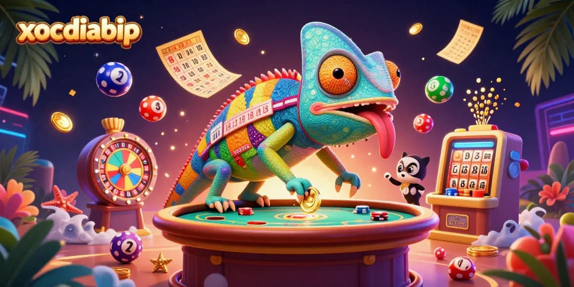 xocdiabip entertains with vibrant lottery and bingo elements in a bustling casino scene