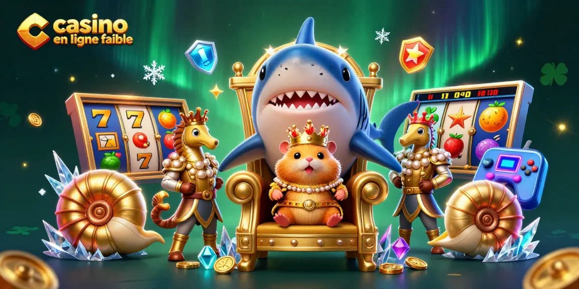 Jouer au casino en ligne fiable avec des personnages de dessins animés au milieu des machines à sous et des jeux colorés.