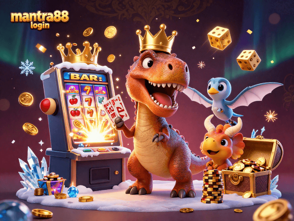 Experience thrilling action with mantra88 login in this vibrant, animated casino scene.