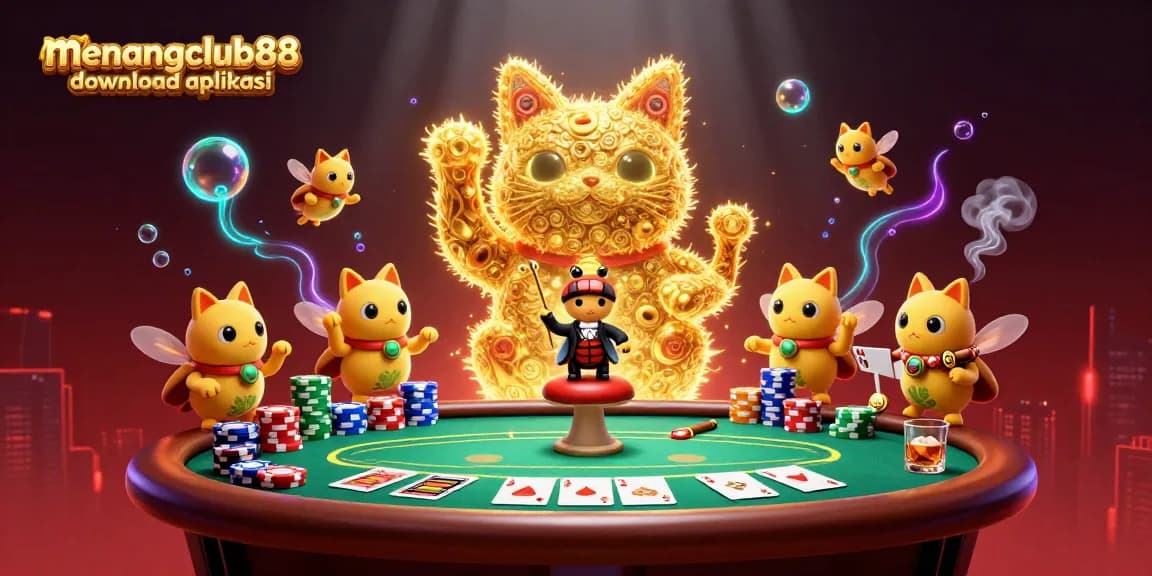 Experience the thrilling menangclub88 download aplikasi with vibrant, dynamic casino action illustrated in 3D art.