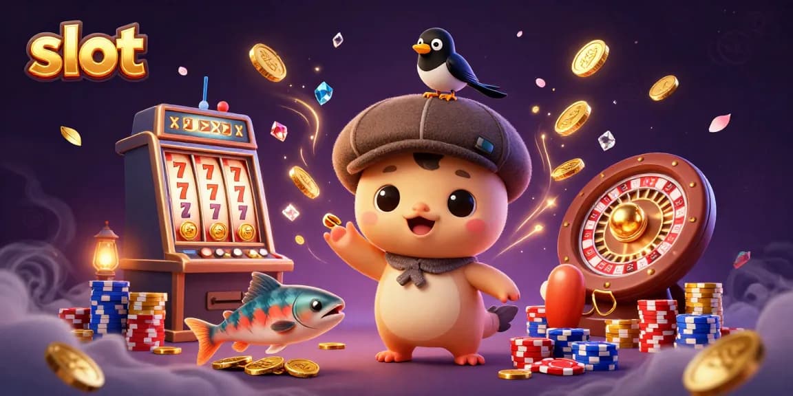 Spin the slot machine with cute baby Nessie and sparkling gems swirling around!