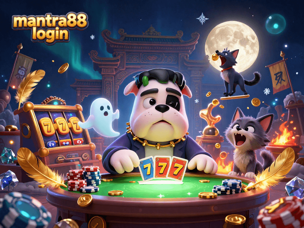 Engage with the thrilling mantra88 login experience at a vibrant casino scene featuring dynamic characters.