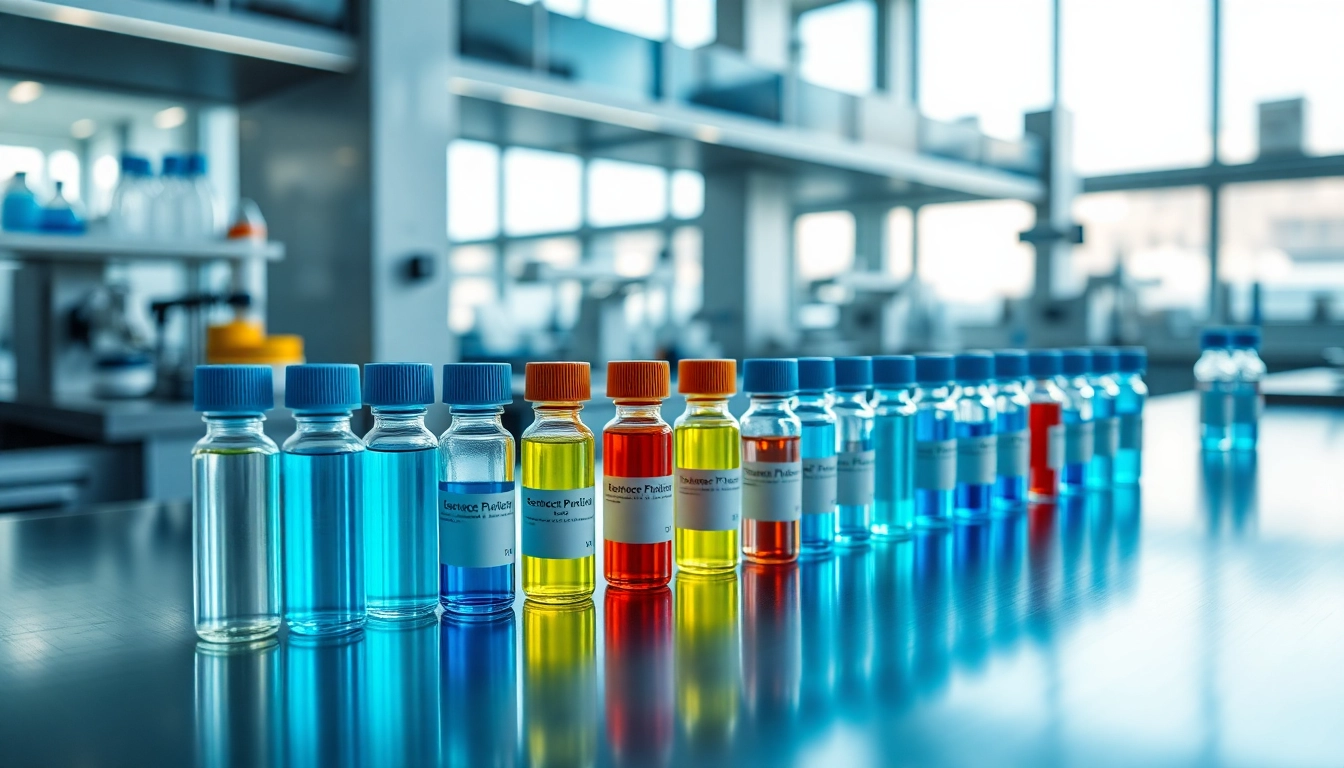 Showcase peptides sale with vibrant vials in a modern laboratory setting