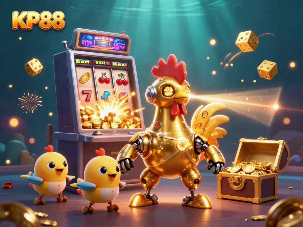 Experience thrilling gaming action at KP88 with dynamic characters and colorful casino elements.