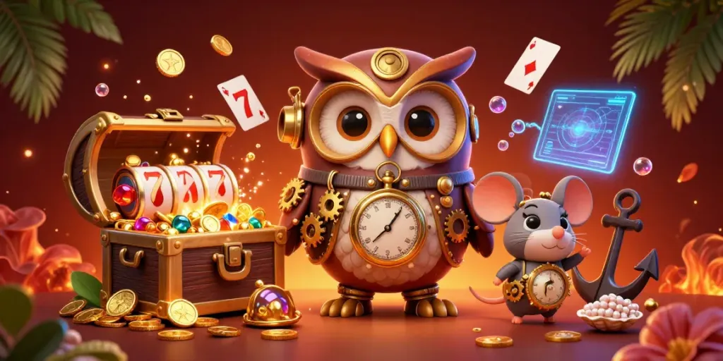 Experience thrilling slot action with zbet in this vibrant 3D casino illustration.
