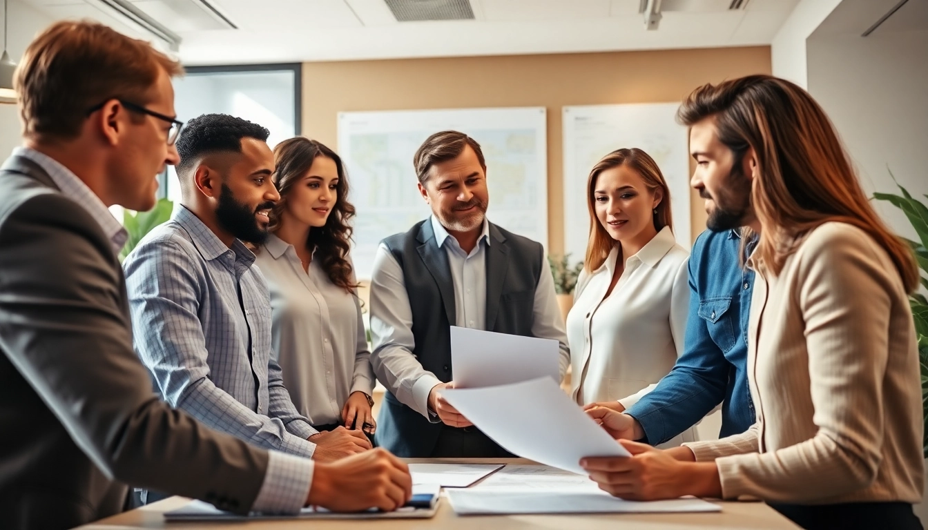 Team collaborating on Title Insurance Services in a modern office setting