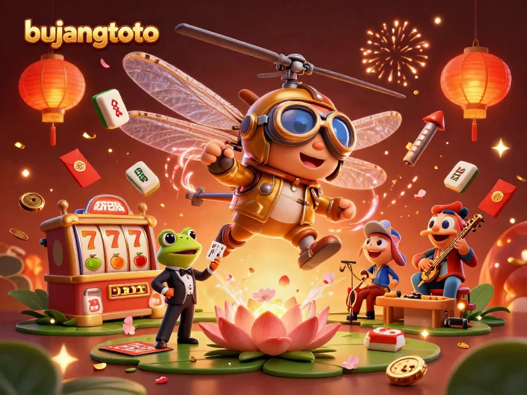 Experience high-energy gaming action with bujangtoto featuring vibrant casino elements and dynamic characters.
