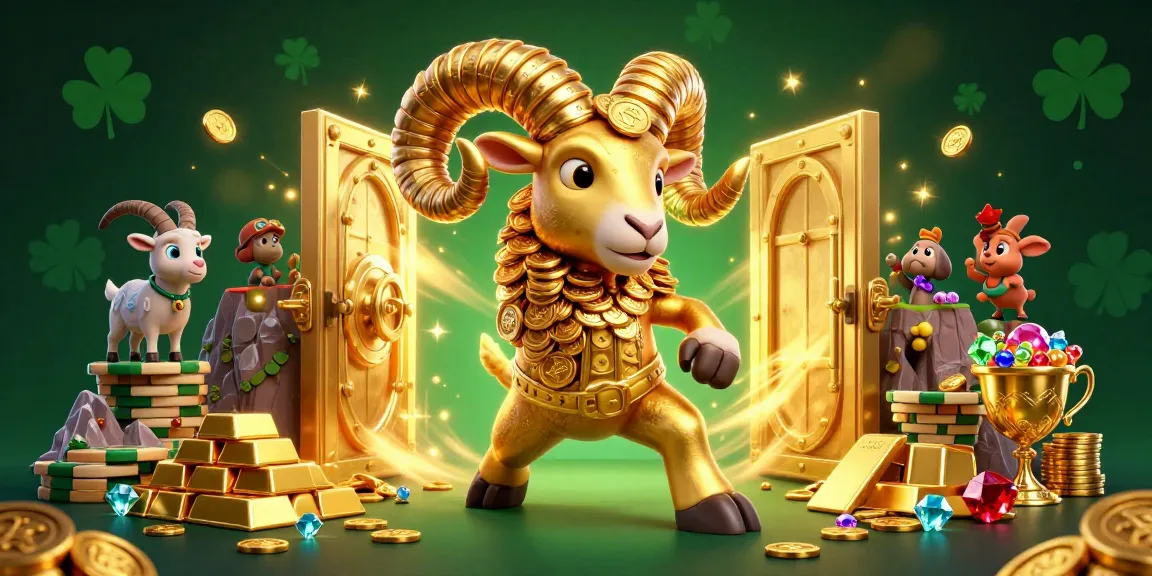 Experience thrilling gameplay at Jai club with a golden ram charging towards a treasure vault.