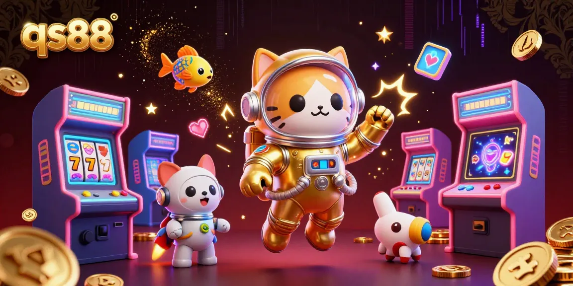Experience the excitement of qs88 with a vibrant 3D casino scene featuring playful characters and thrilling game elements.