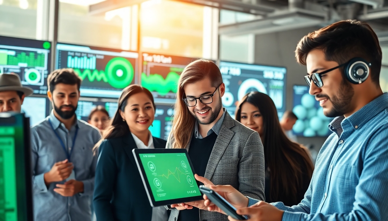 AI agents collaborating in a high-tech workspace, enhancing workflow and innovation.