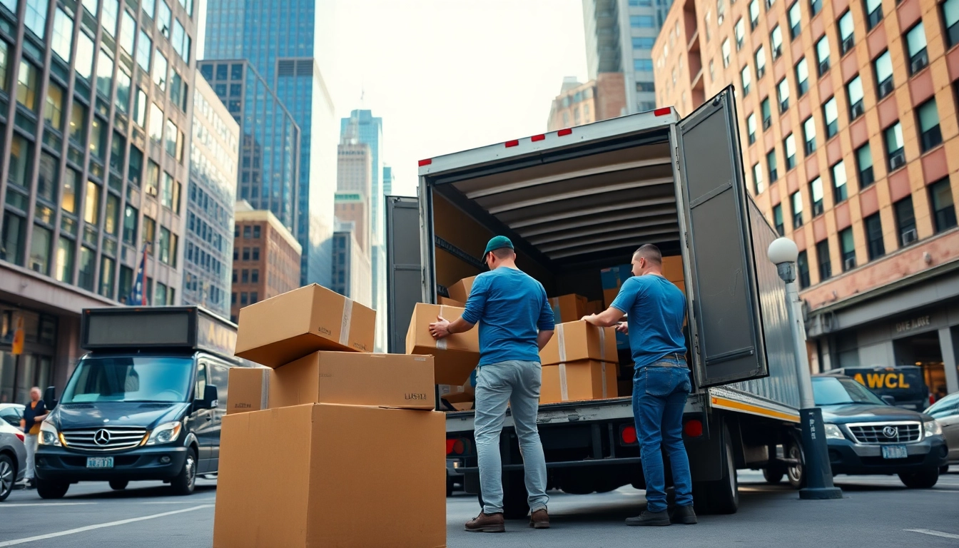 Moving team in action, representing a reputable new york moving company in the heart of NYC.